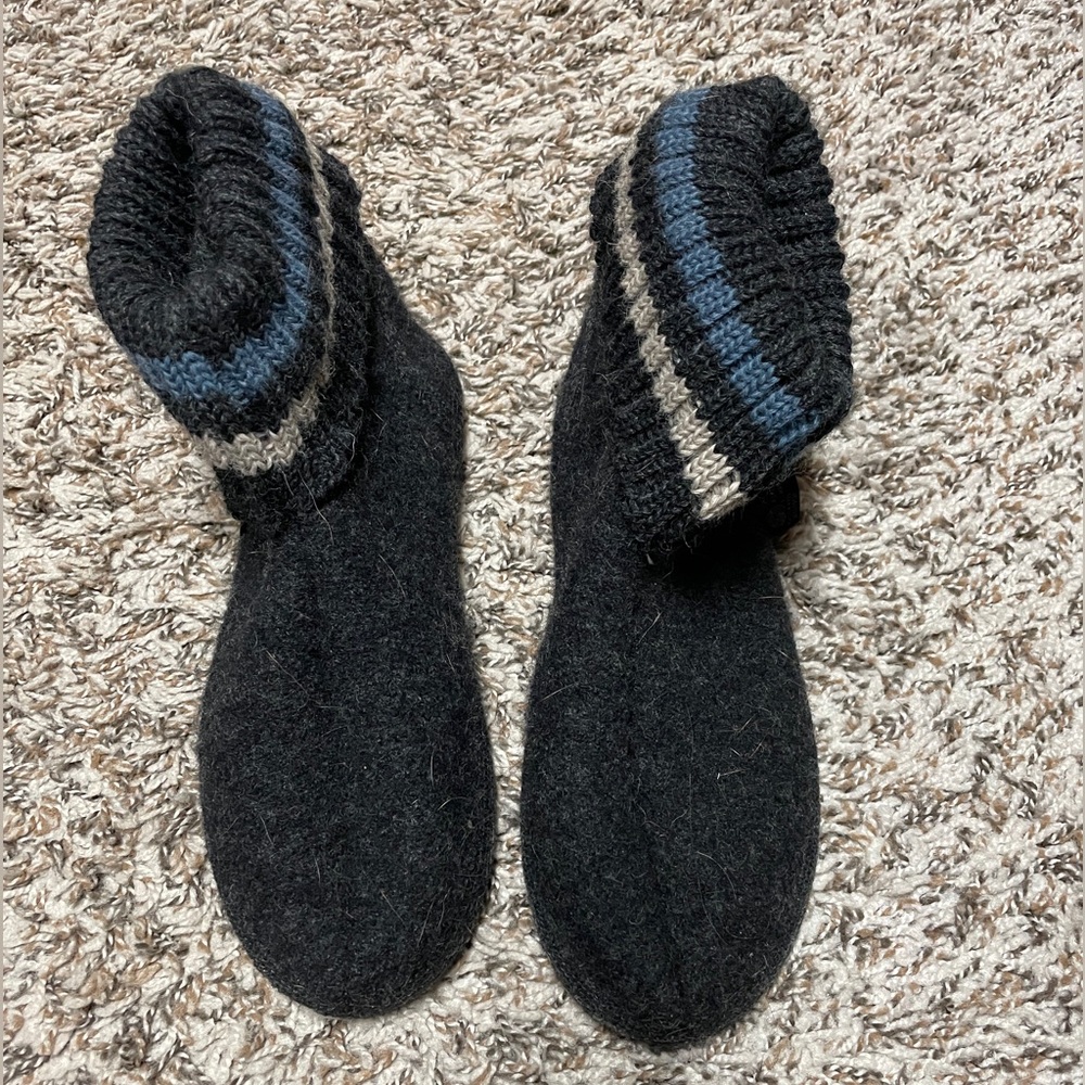 New Haflinger boiled wool bootie slippers size 38 7.5